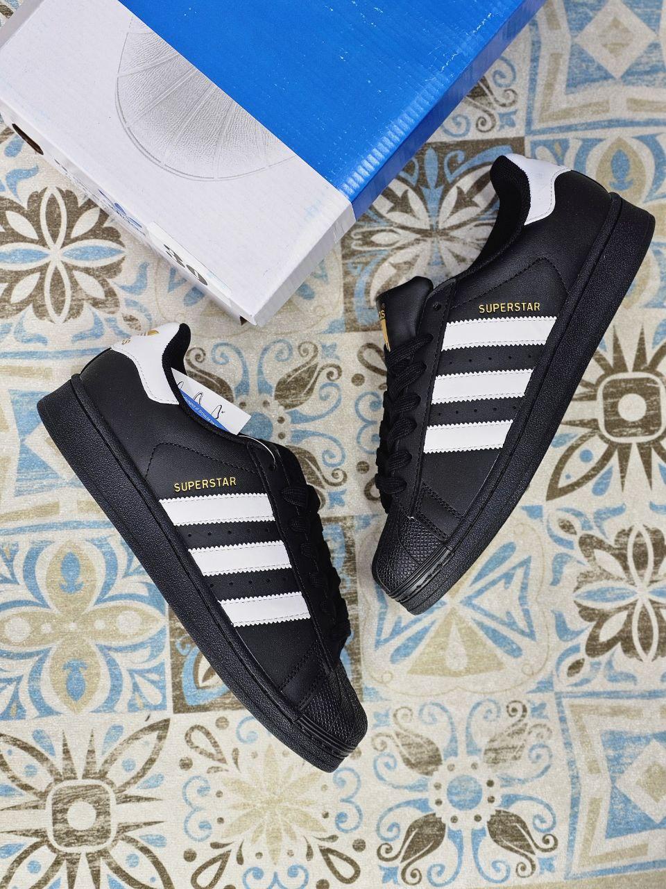 E B Кроссовки Adidas Superstar черные - фото 5 - id-p115985763