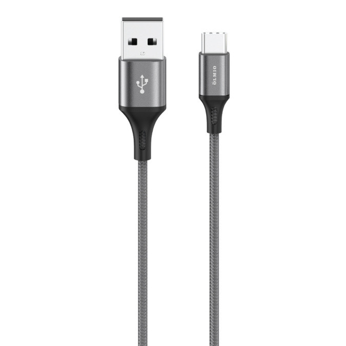 Olmio BASIC Кабель USB 2.0 - USB Type-C, 1,2 м, 2.1A, тканевая оплетка, белый