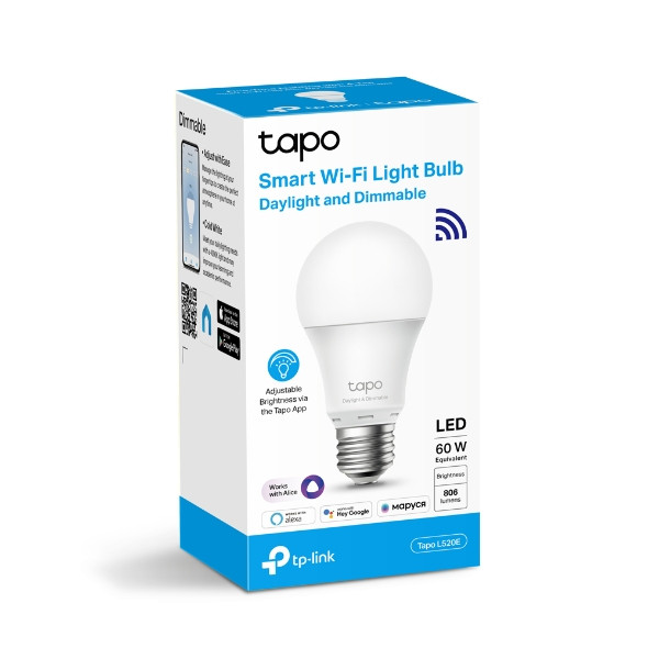 TP-link Tapo L520E Wi-Fi лампа умная многоцветная диммируемая, 806 лм.8 Вт, 4000К. IEEE 802.11b/g/n, E27 - фото 2 - id-p115985927