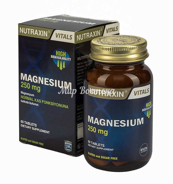 Магний в таблетках Nutraxin Magnesium (60 шт, Турция)