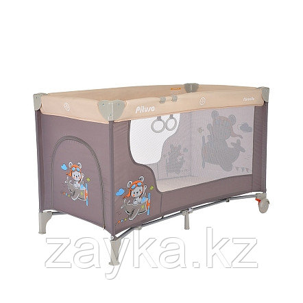 PITUSO Манеж FLORECITA BEIGE/БЕЖЕВЫЙ одноуровневый, 2 кольца, лаз на молнии, 125X65X78 см