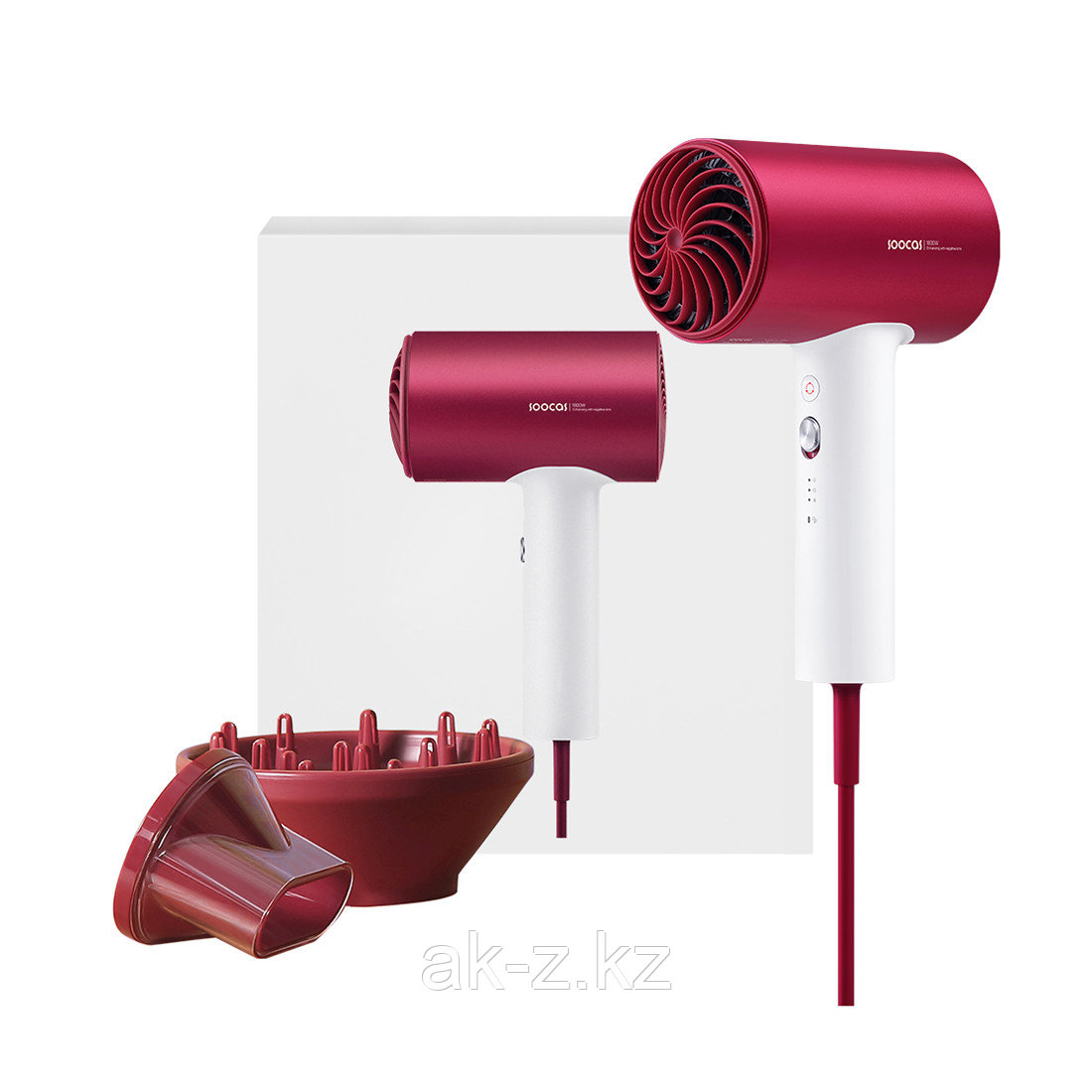 Фен для волос Soocas H5 Hair Dryer с диффузором Красный - фото 2 - id-p115988849