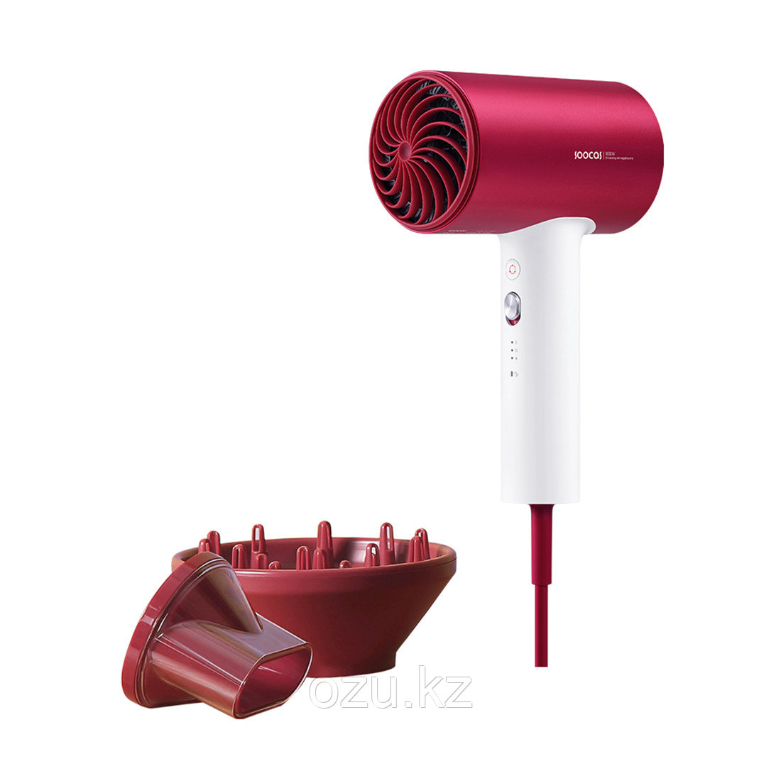 Фен для волос Soocas H5 Hair Dryer с диффузором Красный - фото 1 - id-p115989050