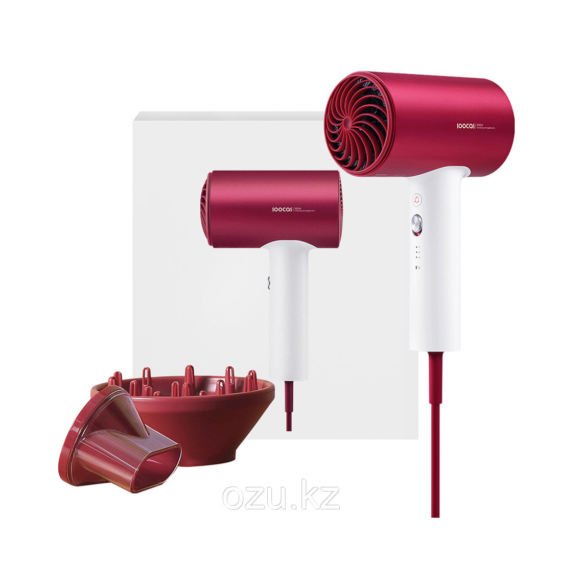 Фен для волос Soocas H5 Hair Dryer с диффузором Красный - фото 2 - id-p115989050