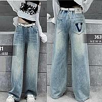 Модные прямые джинсы для девочек 140-165 рост