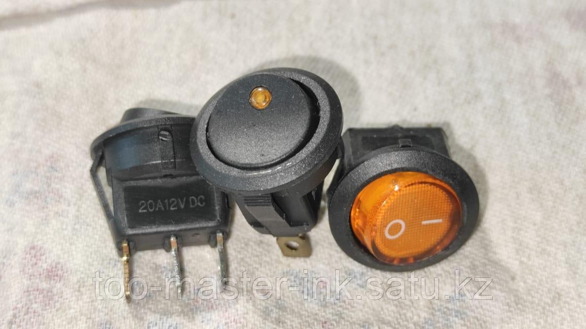 Выключатель 3-х контактный KCD1-2 ON-OFFжелтая подсветка 20A/12V - фото 1 - id-p115991025