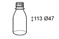 Бутылка 100мл прозрачная круглая+крышка (300шт, 8кг, ДШВ85*75*80)(ВД 113х47мм), фото 3