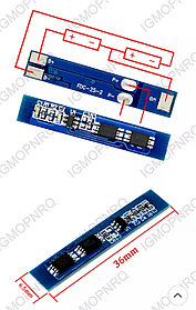 Плата ограничения заряда/разряда noBMS 2S/ 3A для литиевых батарей типа 18650