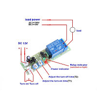 Реле JK-11(0-60мин) включения\ выключения многофункциональное 12V/10А