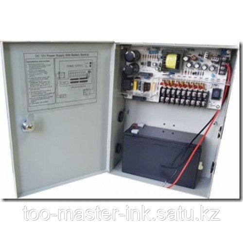 UPS-DC 12V 10A(9 каналов)(+ battery опционально)100-240V металл Ящик ДШВ 21см*28см*9см, вес 1670гр - фото 1 - id-p115992182