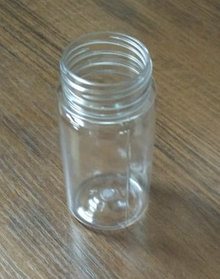 Бутылка 100мл 38мм прозрачная круглая+крышка(300шт, 6,5кг, ДШВ75х50х40)(ВД 91х45мм)