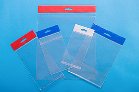 Пакет PVC с ушком (европетля)(за шт)для A6 бумаги (20 листов)голубой цвет (нет отверстия для воздуха)