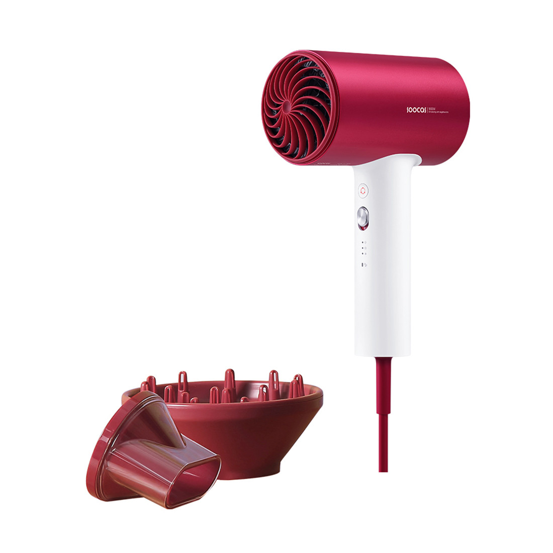 Фен для волос Soocas H5 Hair Dryer с диффузором Красный - фото 1 - id-p115993758