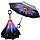 Зонт наоборот перевертыш механический 80 см фиолетовый цветок, фото 2