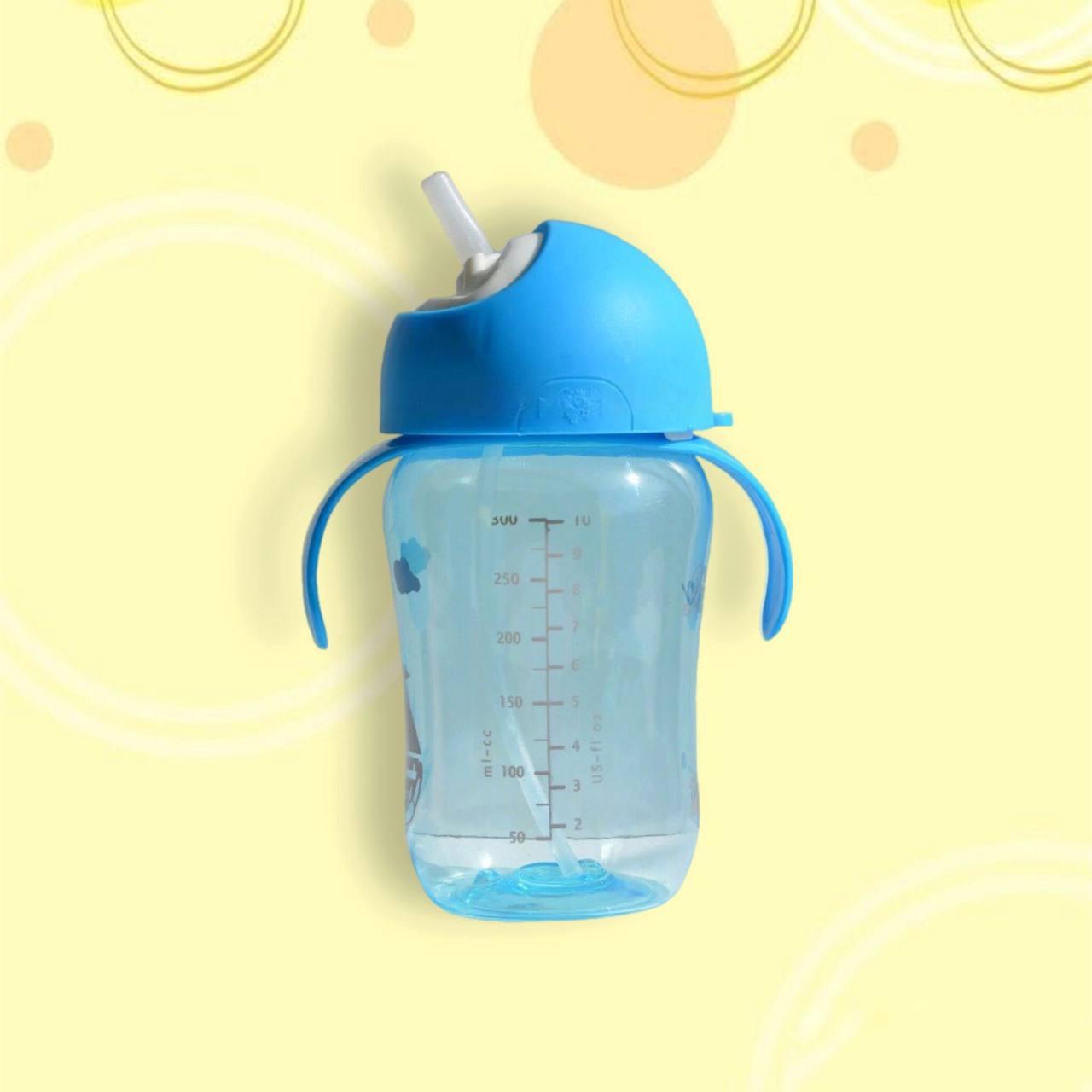 Детская бутылочка 300 мл с мерными делениями (голубая)
