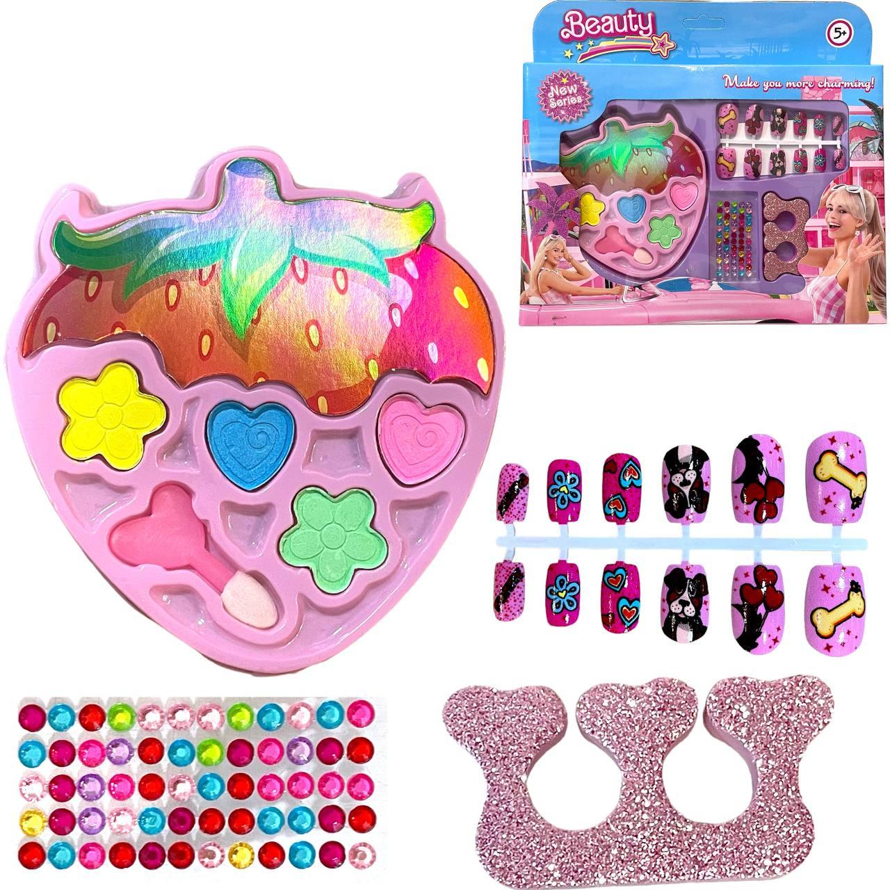 B57E-27 Клубника косметика + накладные ногти 25*22см, фото 1