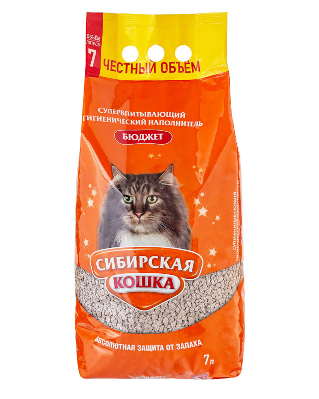 Наполнитель Сибирская кошка Бюджет, 7л, супервпитывающий - фото 2 - id-p115760007