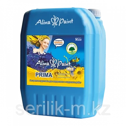 ГРУНТОВКА ALINA PAINT PRIMA 10 КГ. ( УНИВЕРСАЛЬНАЯ, МОРОЗОСТОЙКАЯ ) ЖЕЛТАЯ, фото 1