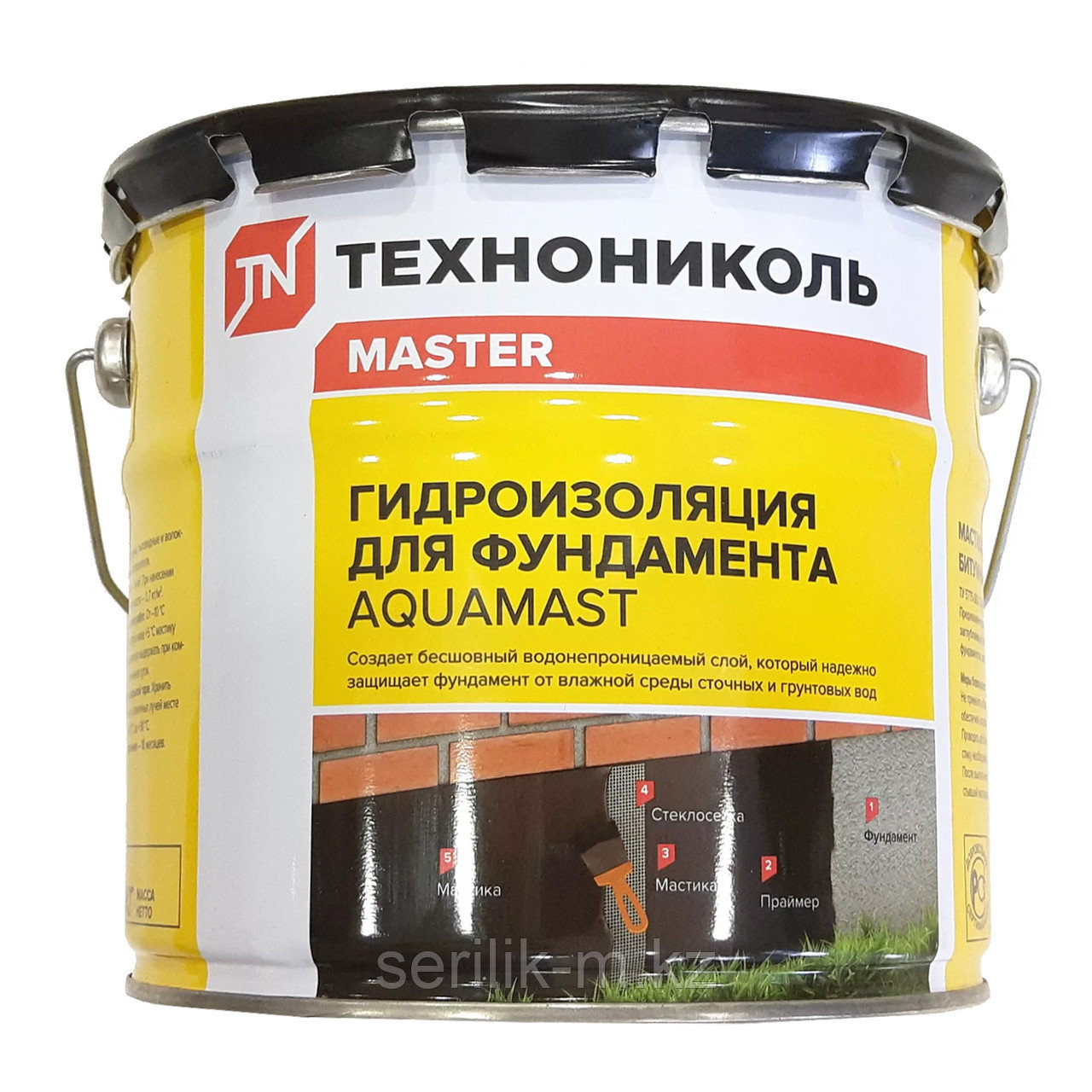 МАСТИКА БИТУМНАЯ УНИВЕРСАЛЬНАЯ ТЕХНИКОЛЬ AQUAMMAST ВЕДРО