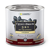 ГРУНТ-ЭМАЛЬ ПО РЖАВЧИНЕ 3 В 1 ШОКОЛАДНО-КОРИЧНЕВЫЙ ЛАКРА 1,7 КГ