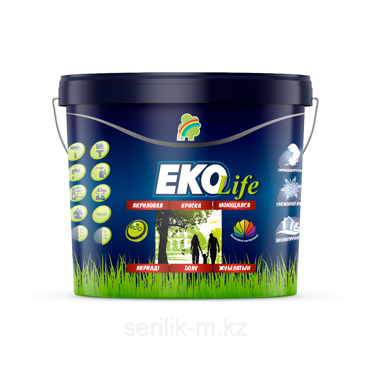 КРАСКА РАДУГА EKO LIFE МОЮЩАЯСЯ ГИПОАЛЛЕРГЕННАЯ АКРИЛОВАЯ 7КГ