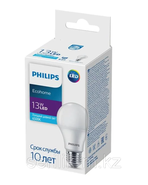 ЛАМПА ECOHOME LED BULB 13W 1250LM E27 865 - фото 1 - id-p115997120