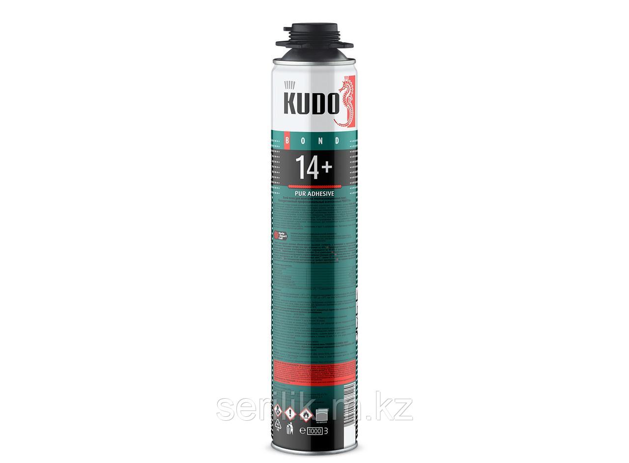 МОНТАЖНЫЙ ПОЛИУРЕТАНОВЫЙ КЛЕЙ-ПЕНА KUDO PUR ADHESIVE PROFF 14+ ДЛЯ ТЕПЛОИЗОЛЯЦИИ - фото 1 - id-p115997877