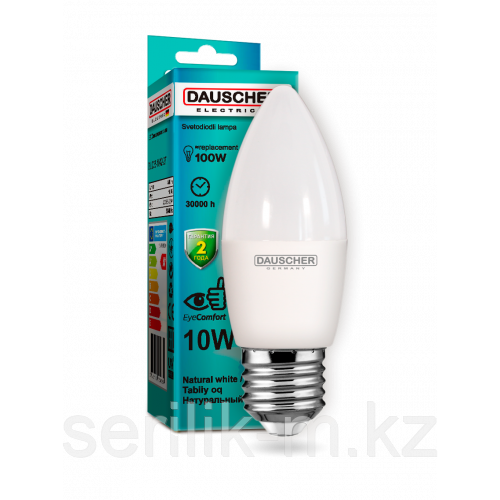 ЛАМПА LED C35 10W E27 4200K (DAUSCHER)