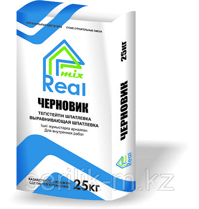 ЧЕРНОВИК ВЫРАВНИВАЮЩАЯ ШПАТЛЕВКА REAL MIX PREMIUM START 25 КГ., фото 2