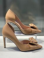 Нарядные женские туфли натуральная кожа на высоком каблуке