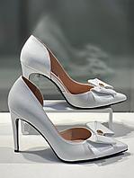 Женские нарядные туфли "Paoletti" натуральная кожа белого цвета