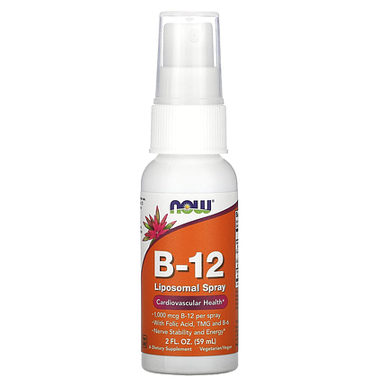 Liquid B-12 B-complex, 59 ml, NOW, фото 1