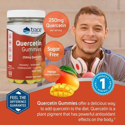 БАД Quercetin Gummies, 60 gummies, Trace minerals Mango, фото 2