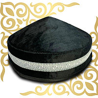 Казахская национальная тюбетейка (такия) черная с серебристым орнаментом (2)