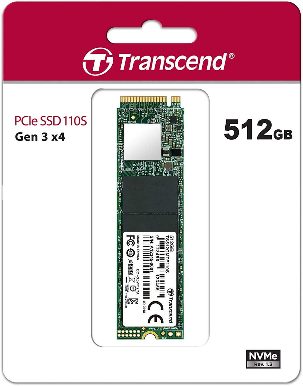 512 ГБ SSD диск Transcend MTE110S (TS512GMTE110S) зеленый - фото 4 - id-p112716093