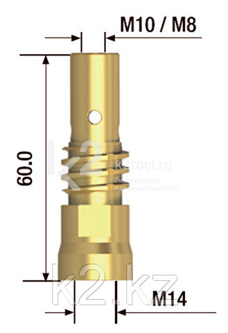 Адаптер контактного наконечника Fubag M10×60 мм, арт. FB.TA.M10.60.5, 5 шт - фото 2 - id-p116003244