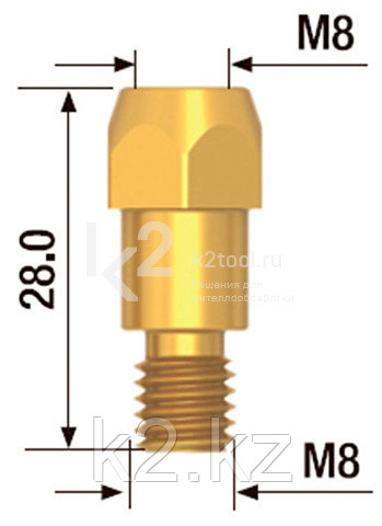 Адаптер контактного наконечника Fubag M8×28 мм, арт. FB.TA.M8.28, 5 шт - фото 2 - id-p116003247