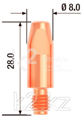 Наконечник контактный Fubag ECU M6×28×1,6 мм, арт. FB.CTM6.28-16, 25 шт - фото 2 - id-p116003300