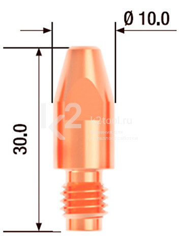 Наконечник контактный Fubag ECU M8×30×0,9 мм, арт. FB.CTM8.30-09, 25 шт - фото 2 - id-p116003301