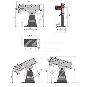 Ленточный шлифовальный станок Optimum OPTIgrind GBS 75 - фото 3 - id-p116010095