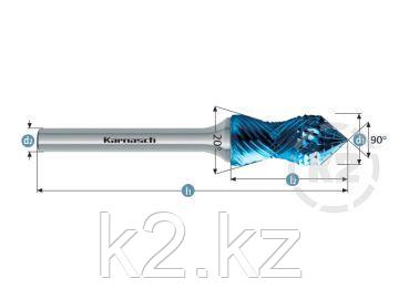 Комбинированная борфреза Karnasch вогнутая с формой K (зенкер с вершиной 90°), твердосплавная - фото 1 - id-p116005230