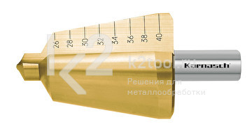 Коническое сверло Ø 26-40 мм, HSS-XE с покрытием TiN-GOLD, Karnasch, арт. 21.3017 - фото 2 - id-p116005268