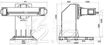 Двухосевой C-образный поворотный стол WB2C для сварочных роботов - фото 2 - id-p116008396