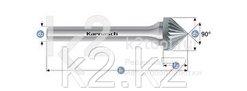 Борфреза Karnasch форма K (зенкер с вершиной 90°), твердосплавная - фото 1 - id-p116009360