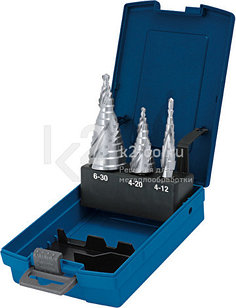 Набор ступенчатых сверл со спиралью (2 зубца) Karnasch, арт. 20.1492