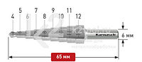 Ступенчатое сверло Ø 4-12 мм, HSS-XE, Karnasch, арт. 21.3030
