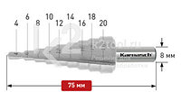 Ступенчатое сверло Ø 4-20 мм, HSS-XE, Karnasch, арт. 21.3031