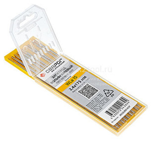 Вольфрамовые электроды Сварог WLa15 2,4×175 мм