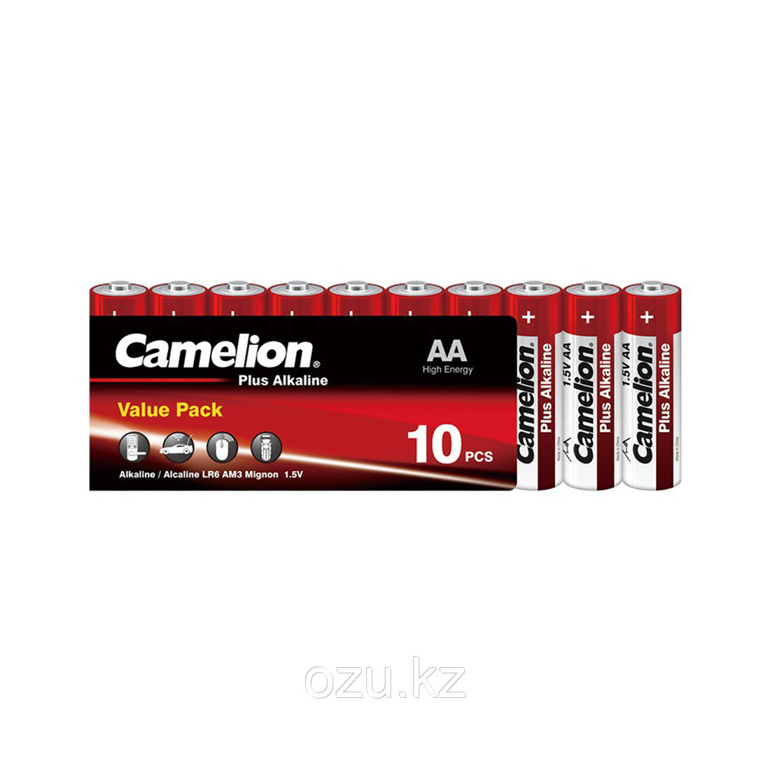 Батарейка CAMELION Plus Alkaline LR6-SP10-DA 10 шт. в плёнке - фото 1 - id-p96925064