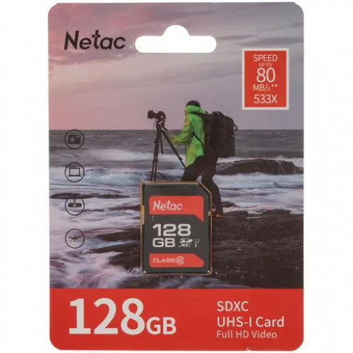 Netac SDHC 128GB U1/C10 флеш (flash) карты (NT02P600STN-128G-R) - фото 1 - id-p107975970